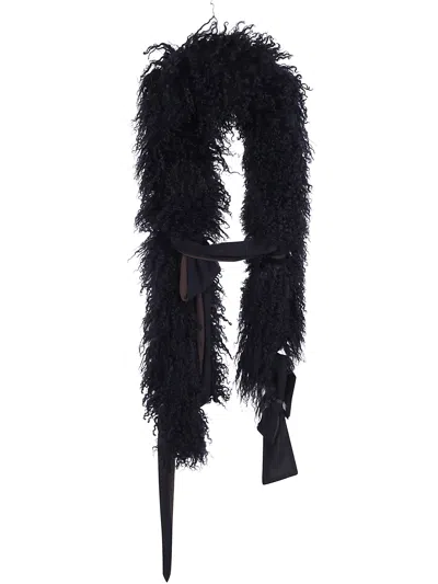 Ibrigu Vintage Fur And Silk Collar In Black