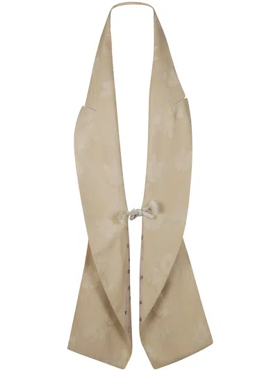 Ibrigu Viscose Jacquard Waistcoat In Neutral