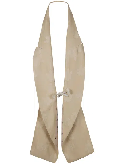 Ibrigu Viscose Jacquard Waistcoat In Neutral