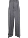 Ibrigu Wide Leg Wool Trousers Clothing In Gray