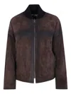 Ibrigu Reversible Leather Bomber Jacket Clothing In Brown