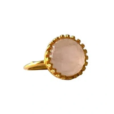 Ibu Jewels Rose Quartz Ring In Gold