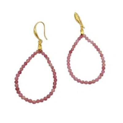 Ibu Jewels Stone Olly Earrings-pink Tourmalin-eak06