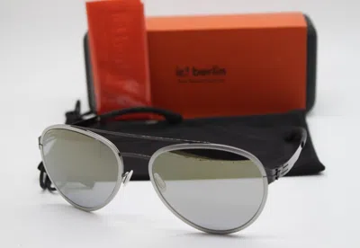 Pre-owned Ic! Berlin Ic Berlin Ferrum Rough Graphite Warm Grey Authentic Sunglasses W/case 59-19 In Brown