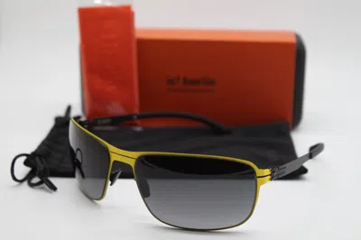 Pre-owned Ic! Berlin Ic Berlin Lance Acid Yellow Black Grey Authentic Sunglasses W/case 65-18 In Gray