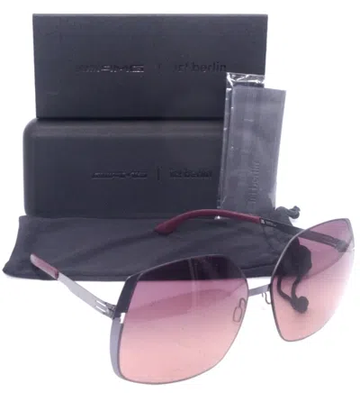 Pre-owned Ic! Berlin Ic Berlin Mb 06 Aubergine Gunmetal With Burgundy Gradient Lens Sunglasses 66-14 In Red