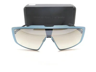 Pre-owned Ic! Berlin Ic Berlin Mercedes Benz Mb Shield 03 Electric Light Blue Sunglasses In Brown