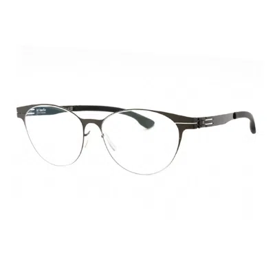 Ic Berlin Ic! Berlin Eyeglasses Oval Full Rim, Gunmetal Frame And Clear Demo Lenses Lens Bossanovam1393023 In White