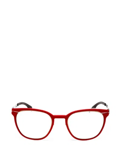 Ic! Berlin Geometric-frame Glasses In Red