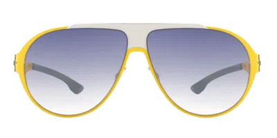 Ic! Berlin Ic0002 Carson 41b Men's Sunglasses Yellow Size 64