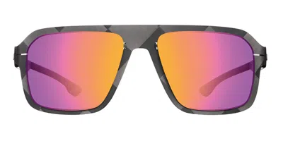 Ic! Berlin Ic0007 Flx_s03 02z Men's Sunglasses Grey Size 57