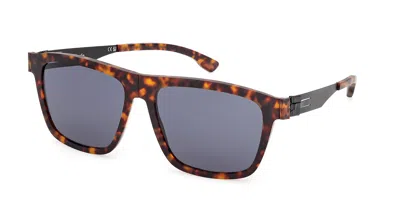 Ic! Berlin Ic0057 Zeta 54a Men's Sunglasses Tortoiseshell Size 58 In Red