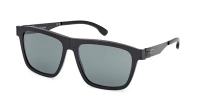 Ic! Berlin Ic0057 Zeta Polarized 02r Men's Sunglasses Black Size 58