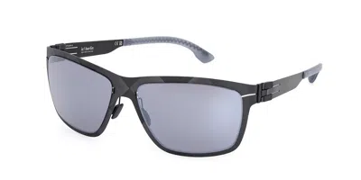 Ic! Berlin Ic0058 Flx_s06 02c Men's Sunglasses Black Size 60