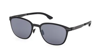 Ic! Berlin Ic0059 Anton 02a Men's Sunglasses Black Size 54 In Blue