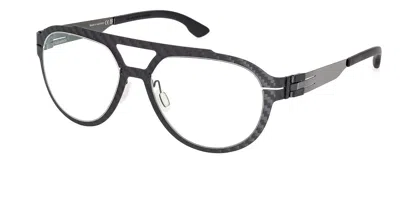 Ic! Berlin Ic5335 Flx_11 02a Men's Glasses Gunmetal Size 55 - Free Lenses - Blue Light Block Available In Gray