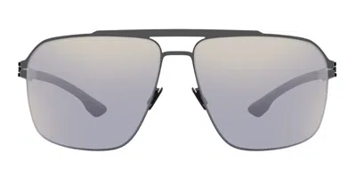 Ic! Berlin M1661 Mb 14 Gun-metal Men's Sunglasses Gunmetal Size 61 In Gray