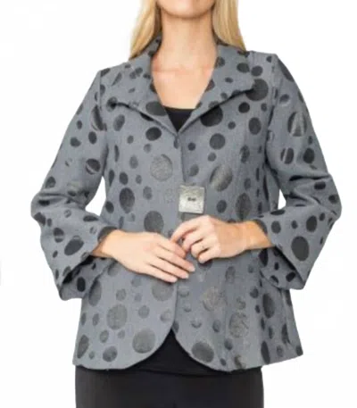 Ic Collection 1 Button Jacket With Side Pocket In Silver In Grey