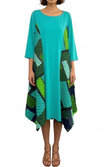 Ic Collection Colorblock Midi Dress In Blue In Red