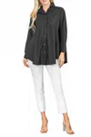 Ic Collection Fold Down Collar Blouse In Black