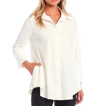 Ic Collection Fold Down Collar Blouse In White