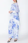 Ic Collection High And Low Chiffon Top In Sky In Blue