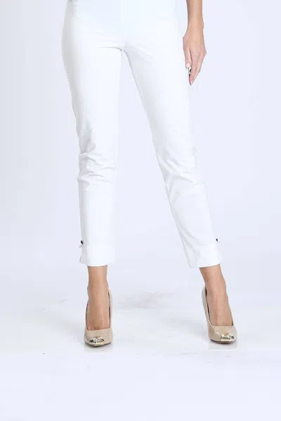 Ic Collection Pearl Detail Ankle Pant In White