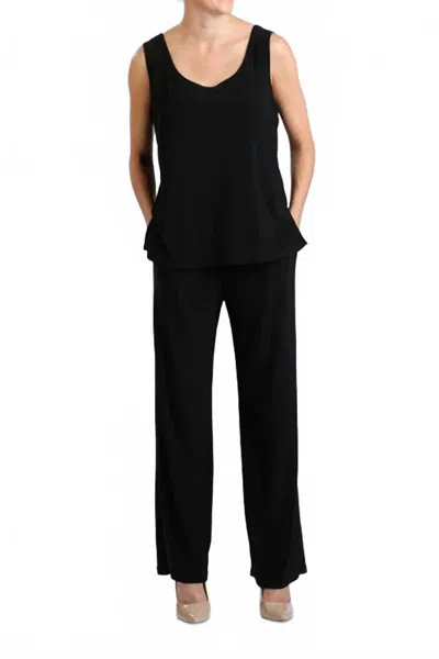 Ic Collection Perfect Match Top And Pants Set In Black
