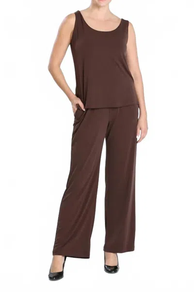 Ic Collection Perfect Match Top And Pants Set In Brown