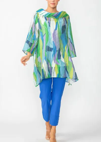 Ic Collection Side Pocket Tunic In Blue Multi