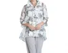 Ic Collection The Magic Top In White Floral In Multi