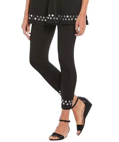 Ic Collection Tiles Embellished Leggings In Black