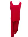 Ic Collection Women's Perfect Match Top And Pants Set In Red In Red