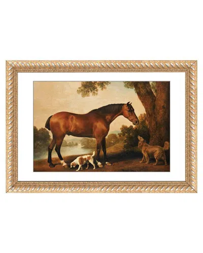 Icanvas A Bay Hunter, A Springer Spaniel & A Sussex Spaniel, 1782 By George Stubbs Wall Art In Blue