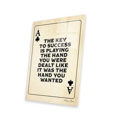 Icanvas Ace Of Clubs Print On Acrylic Glass In Blue;black;white;orange;silver;cream;swa