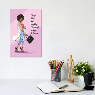 Icanvas Afro Monday By Rongrong Devoe - Graphic Art Print In Wrapped Canvas,no Matte