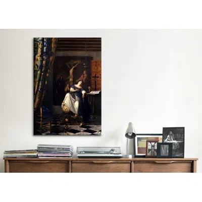 Icanvas 'allegory Of The Faith' By Johannes Vermeer Painting Print On Canvas In No Mat,wrapped Canvas
