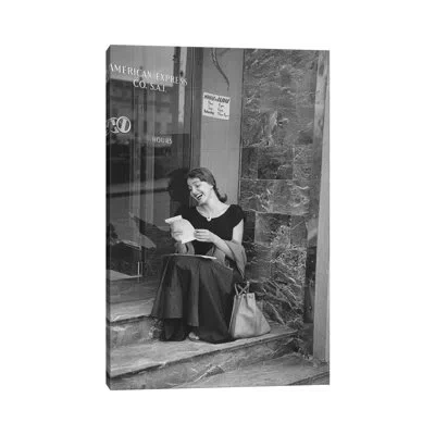 Icanvas American Girl Series At American Express Office (florence, Italy 1951) By Ruth Orkin - Photograph Pr In No Matte,wrapped Canvas