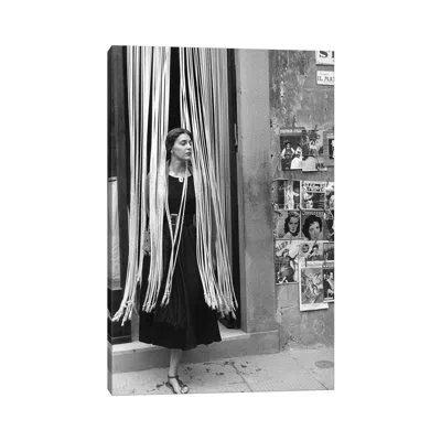 Icanvas American Girl Series Jinx In Beads (florence, Italy 1951) By Ruth Orkin - Photograph Print In Wrapped Canvas,no Matte