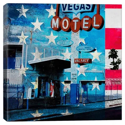 Icanvas American Strip #2 By Fabrizio Graphic Art On Canvas In Blue;black