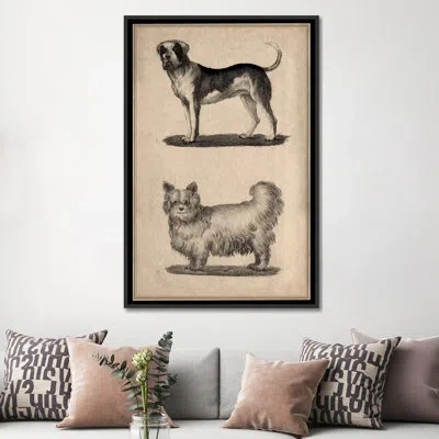 Icanvas Animal Art Vintage French Dogs Painting Print On Wrapped Canvas In No Mat,wrapped Canvas