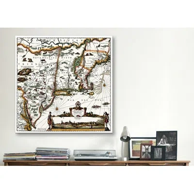 Icanvas Antique Map Of Connecticut, Maine, Maryland, Massachusetts, New Hampshire, New Jersey, New York (168 In No Mat,wrapped Canvas