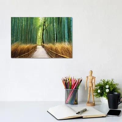 Icanvas Arashiyama Ancient Bamboo Forest By Susanne Kremer - Photograph Print In No Matte,wrapped Canvas
