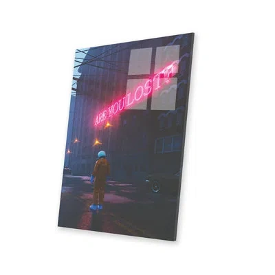 Icanvas Are You Lost Print On Acrylic Glass In Gray;astral Blue;violet;moody Blue;astro