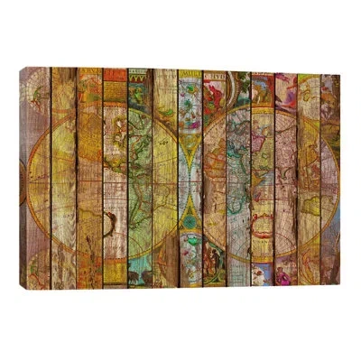 Icanvas Around The World In Thirteen Maps Graphic Art Print On Canvas In Wrapped Canvas,no Mat