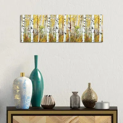 Icanvas Aspen Trees Panorama, Colorado By Susanne Kremer - Panoramic Graphic Art Print On Canvas In Wrapped Canvas