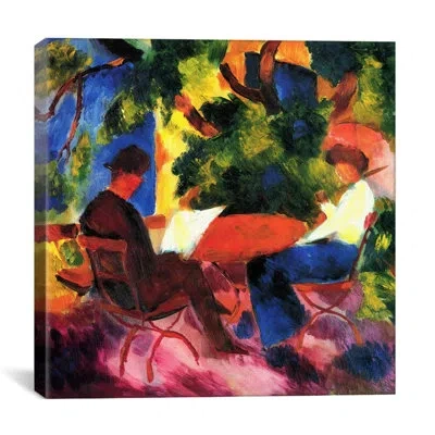 Icanvas "at The Garden Table" Canvas Wall Art By August Macke In Green;red