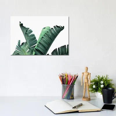 Icanvas Banana Leaves By Sisi And Seb - Graphic Art Print In Wrapped Canvas,no Mat