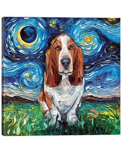 Icanvas Basset Hound Night By Aja Trier Wall Art