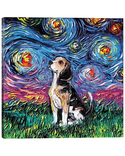 Icanvas Beagle Night By Aja Trier Wall Art
